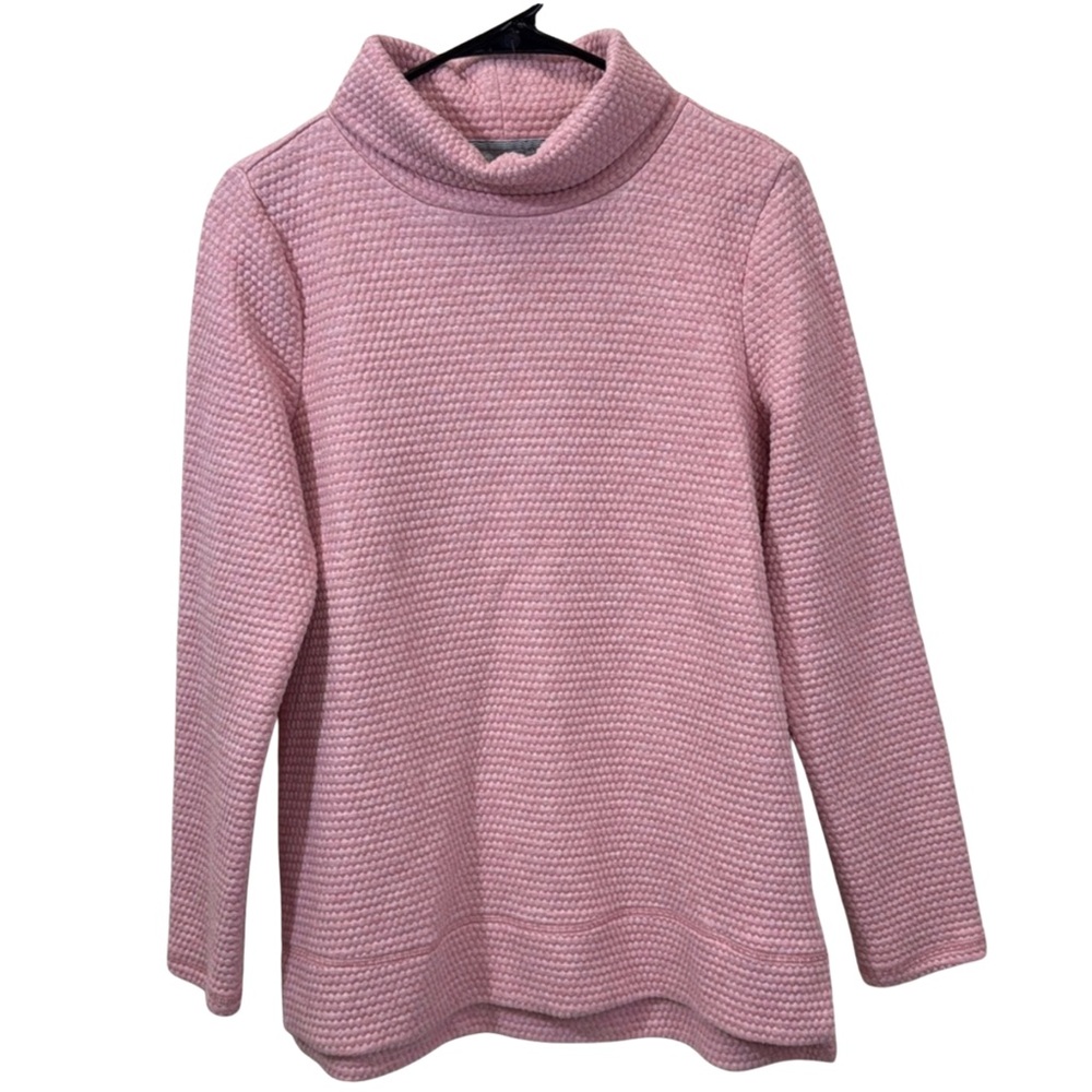 T by Talbots Textured Pink Turtle Neck Pullover‎ Size M